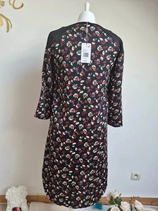 Formul Vestido vintage floral retro negro T36 – photo 3